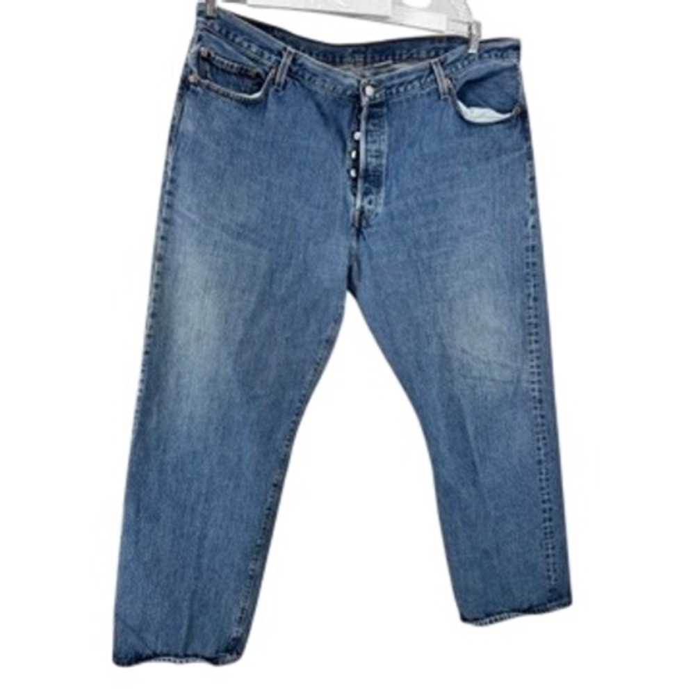 Levi's‎ 501 Original Fit Jeans Mens 46x32 Blue Button Fly Straight Leg Denim